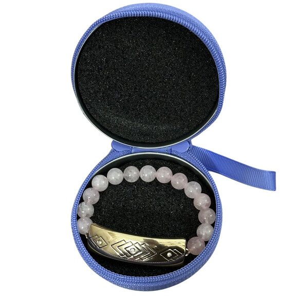 Flare Safety Bracelet Rose Quartz Gold Plated Size Small Never Worn Dead Battery - Picture 2 of 4